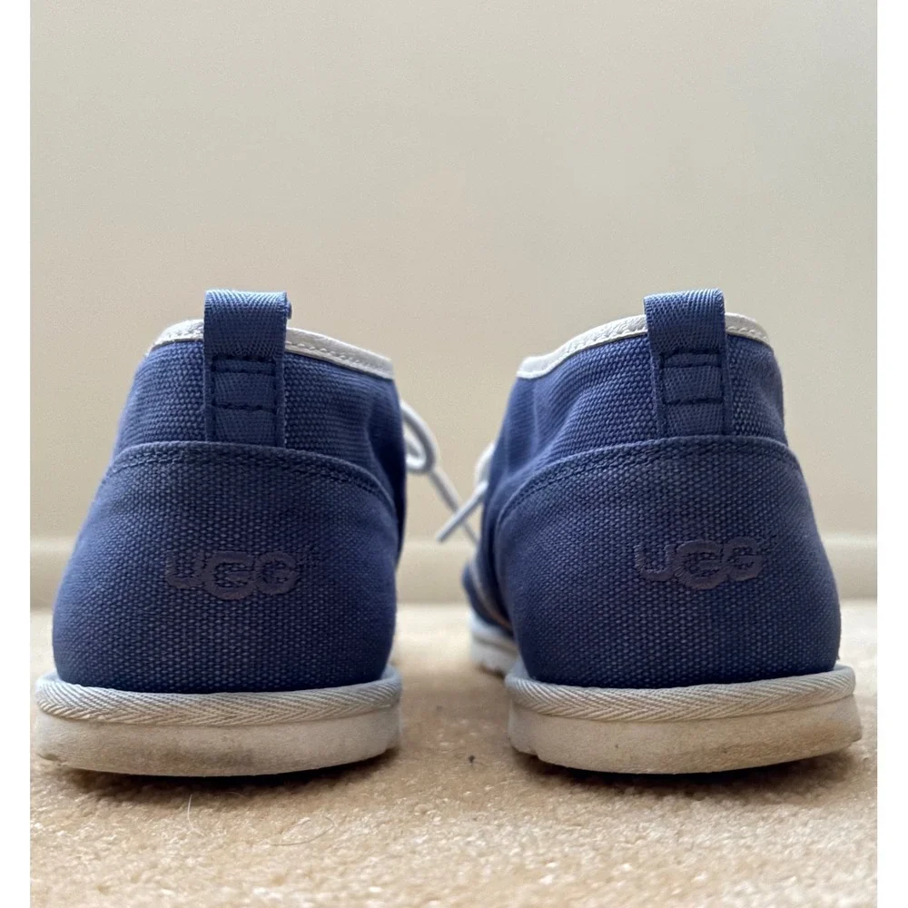 UGG Men Casual Chukka Boots Blue‎ Canvas Lace Up Comfortable Ankle Shoes Size 10